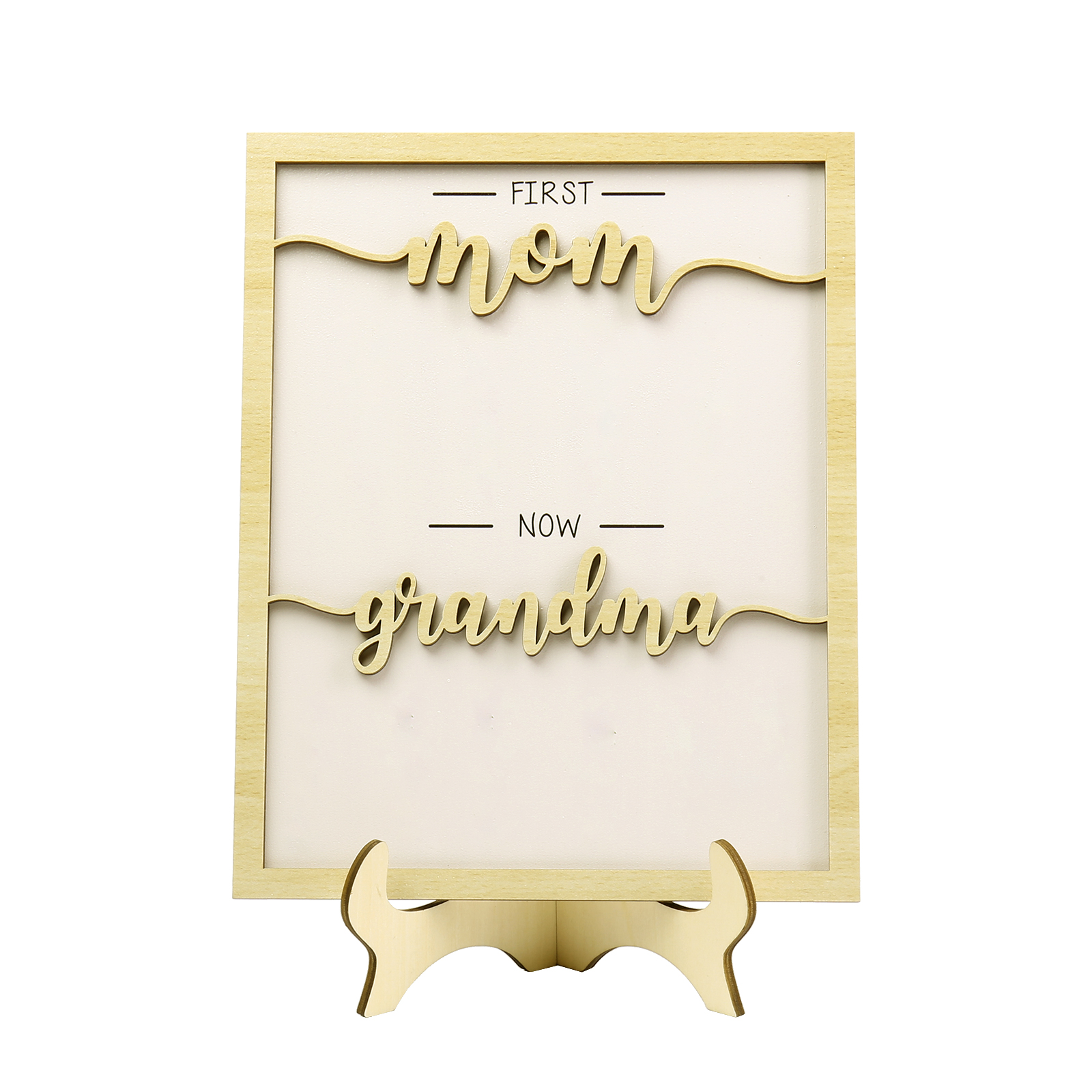 10 Names - Personalized Customized Birth Flower Home Frame Wooden Decoration for Mom/Grandma