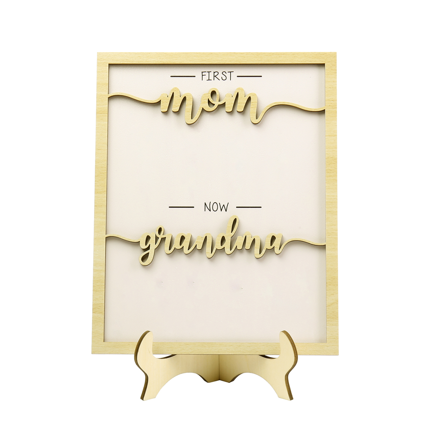 10 Names - Personalized Customized Birth Flower Home Frame Wooden Decoration for Mom/Grandma
