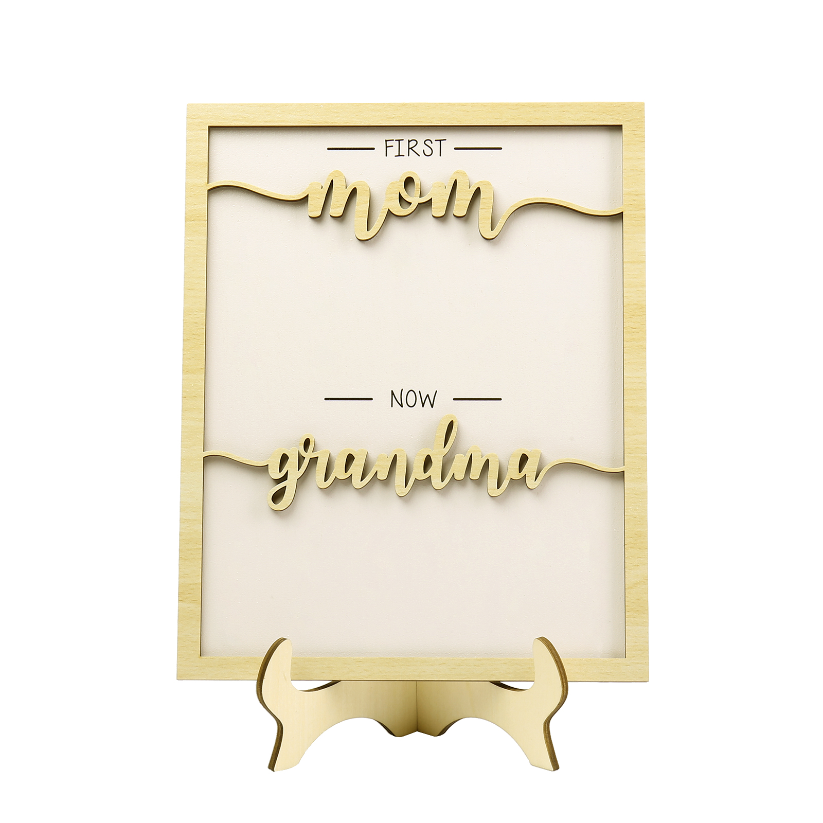 11 Names - Personalized Customized Birth Flower Home Frame Wooden Decoration for Mom/Grandma