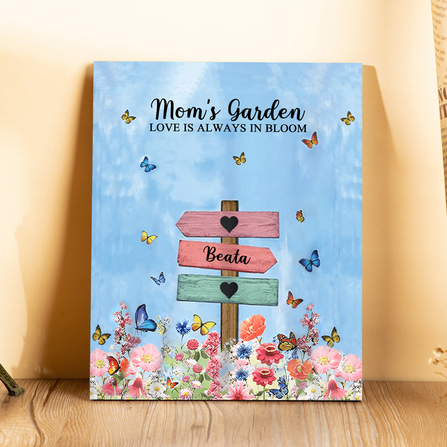 1 Name - Personalized Cute Elephant Style Home Frame Wooden Ornament w