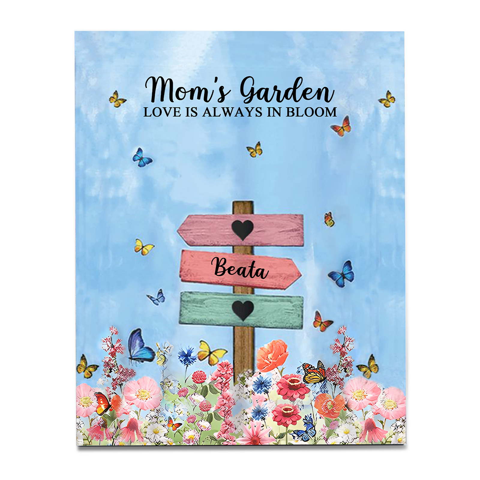 1 Name - Personalized Cute Elephant Style Home Frame Wooden Ornament with Customizable Text for Mom