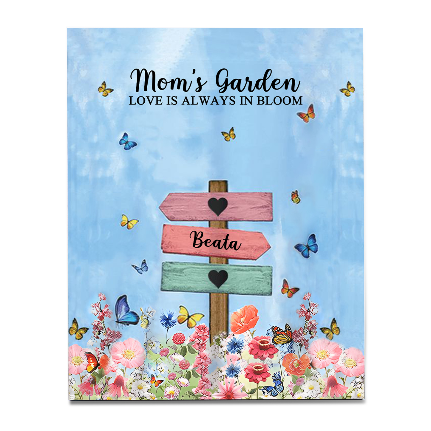 1 Name - Personalized Cute Elephant Style Home Frame Wooden Ornament with Customizable Text for Mom