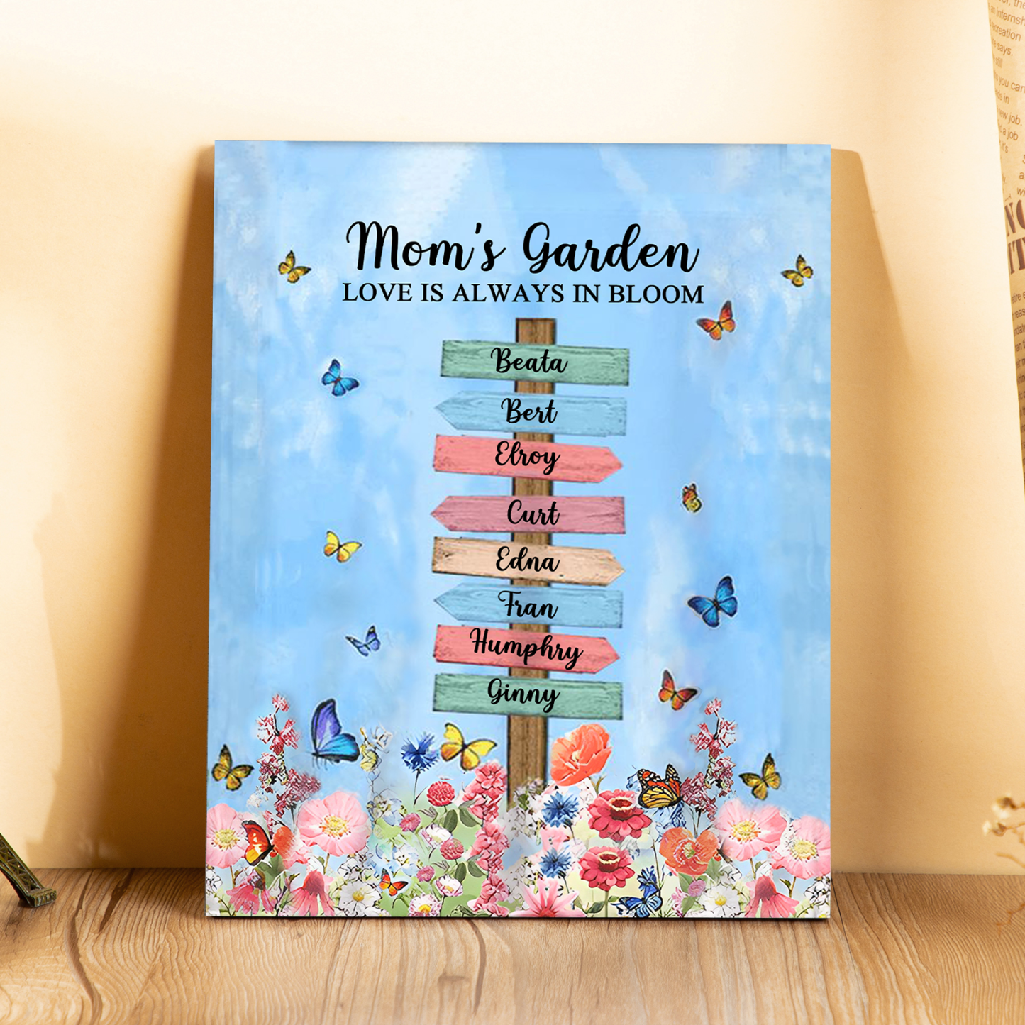 8 Names - Personalized Cute Elephant Style Home Frame Wooden Ornament