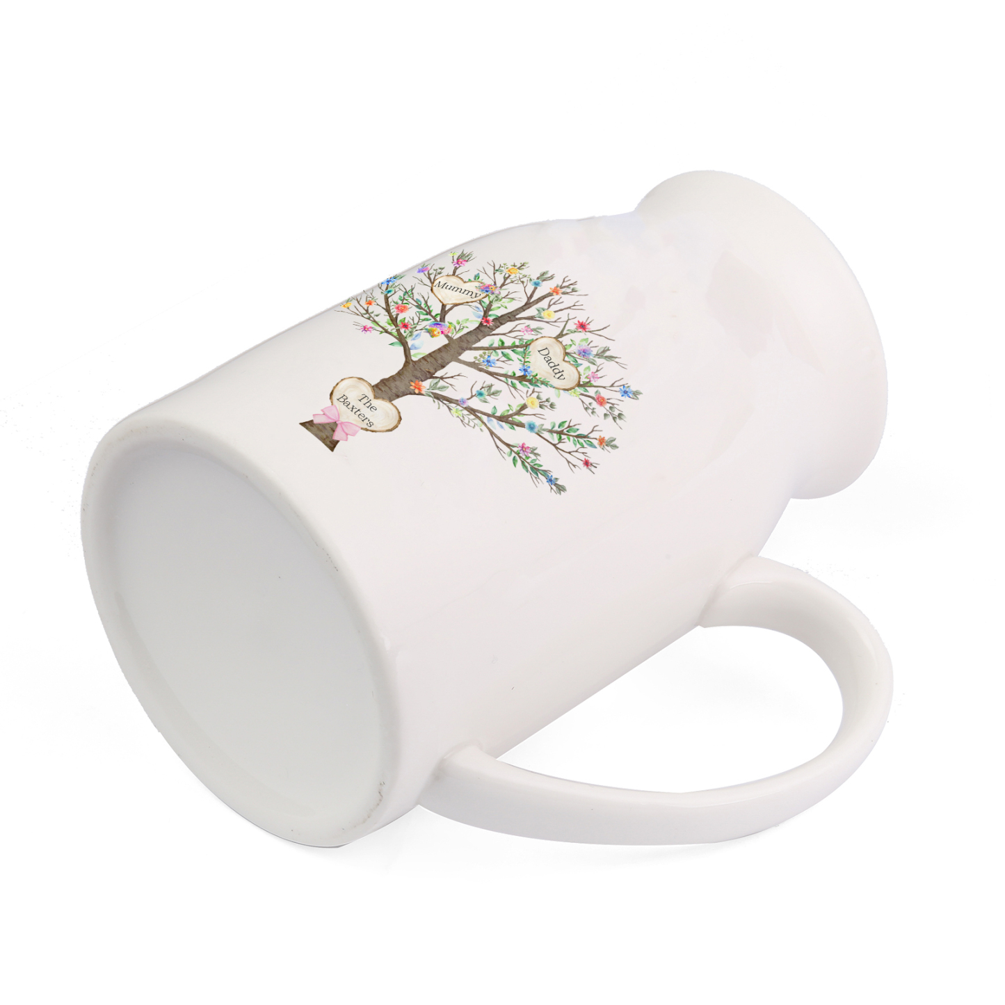 2 Names - Personalized Beautiful Family Tree Style Ceramic Vase with Customizable Names As a Special Gift For Mom/Dad