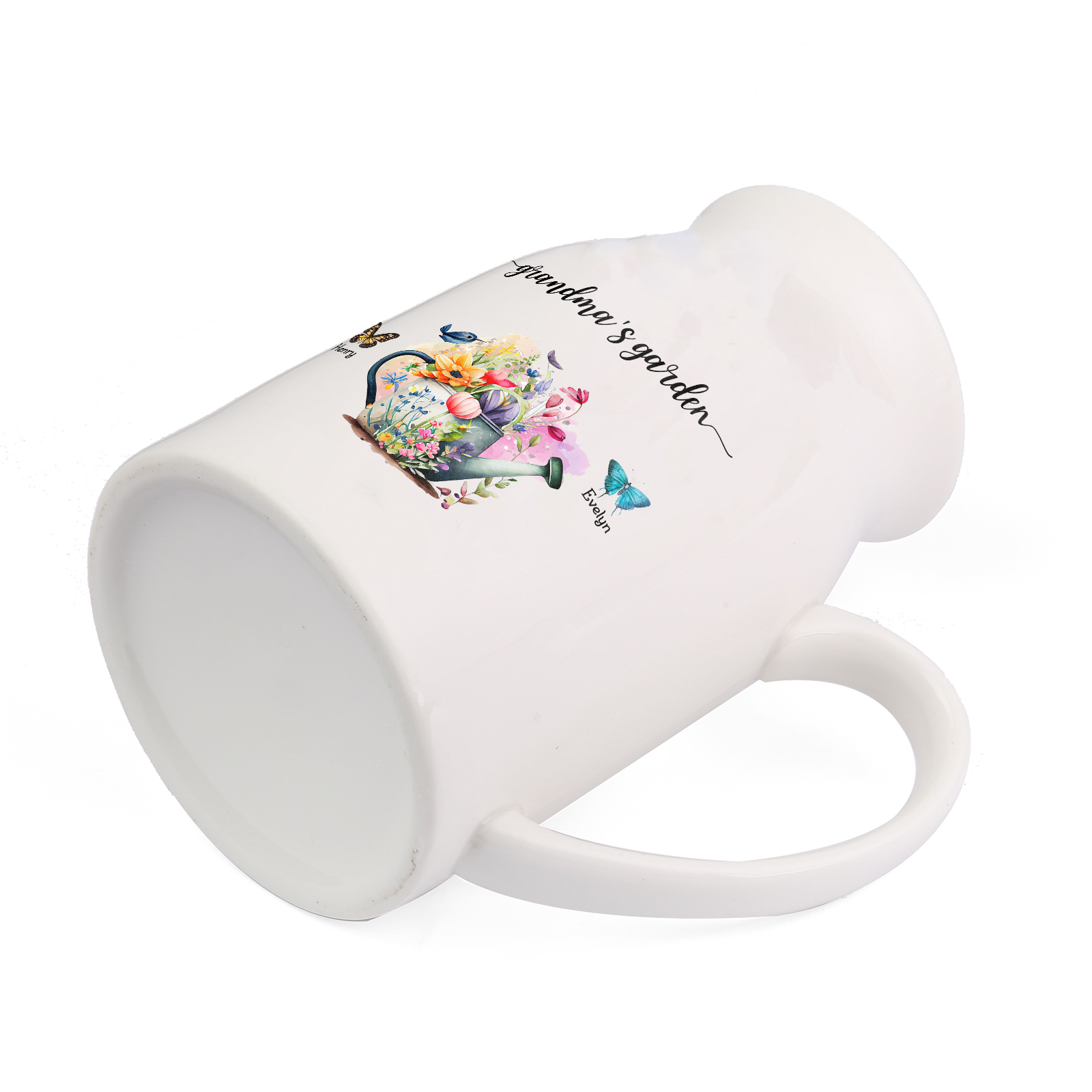 2 Names - Personalized Name "Grandma's Garden" Ceramic Vase as a Gift for Grandma