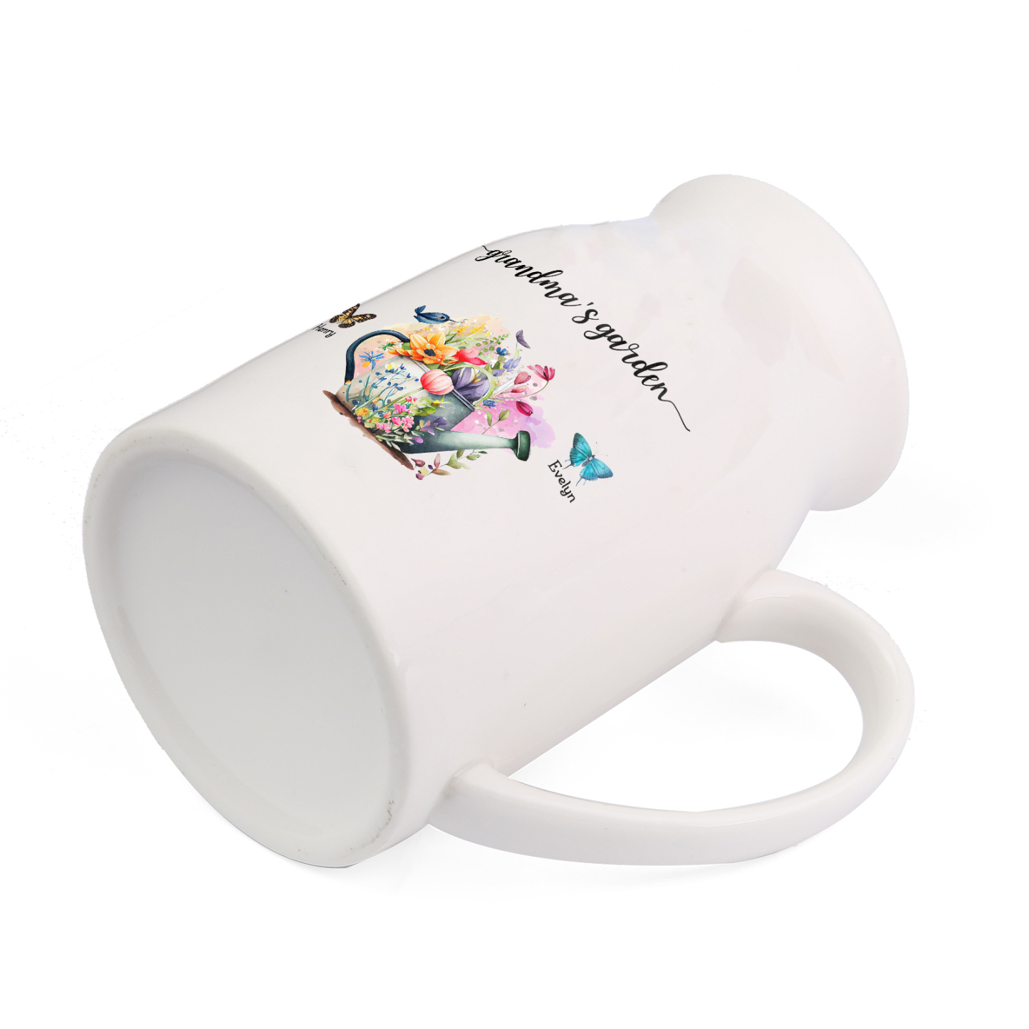 2 Names - Personalized Name "Grandma's Garden" Ceramic Vase as a Gift for Grandma