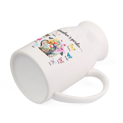 8 Names - Personalized Name "Grandma's Garden" Ceramic Vase as a Gift for Grandma