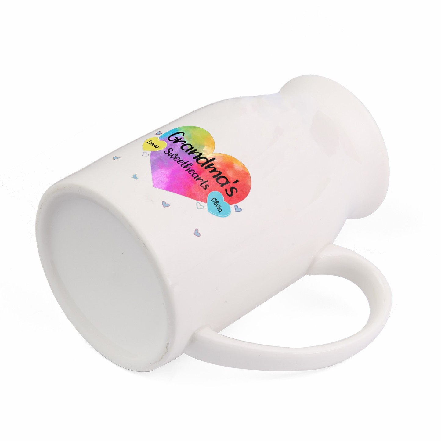 2 Names - Personalized Customizable Name Colorful Love Heart Style Ceramic Vase as a Gift for Grandma