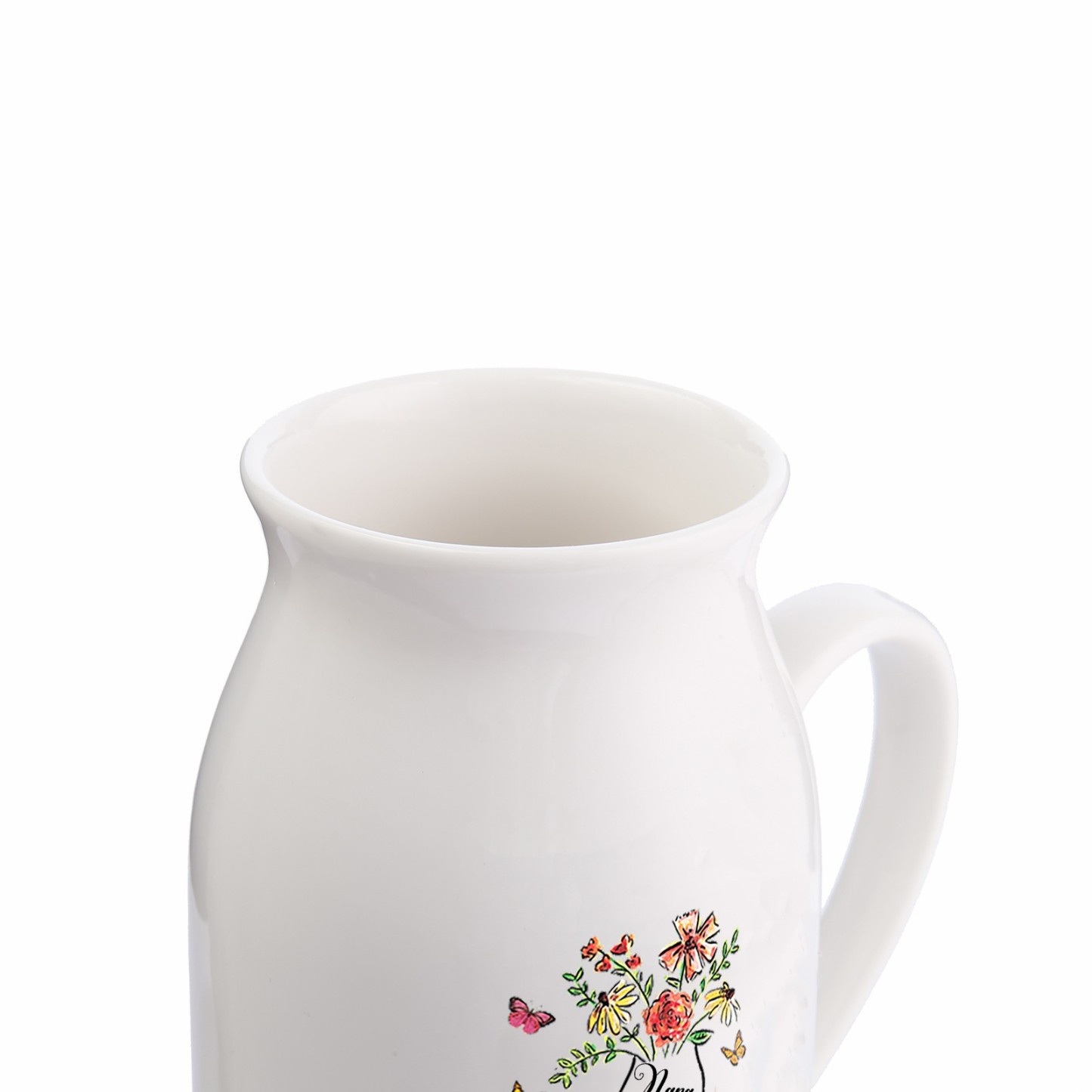 6 Names - Personalized Beautiful Flower Hand Butterfly Style Ceramic Vase with Customizable Names As a Mother's Day Gift For Grandma/Mom