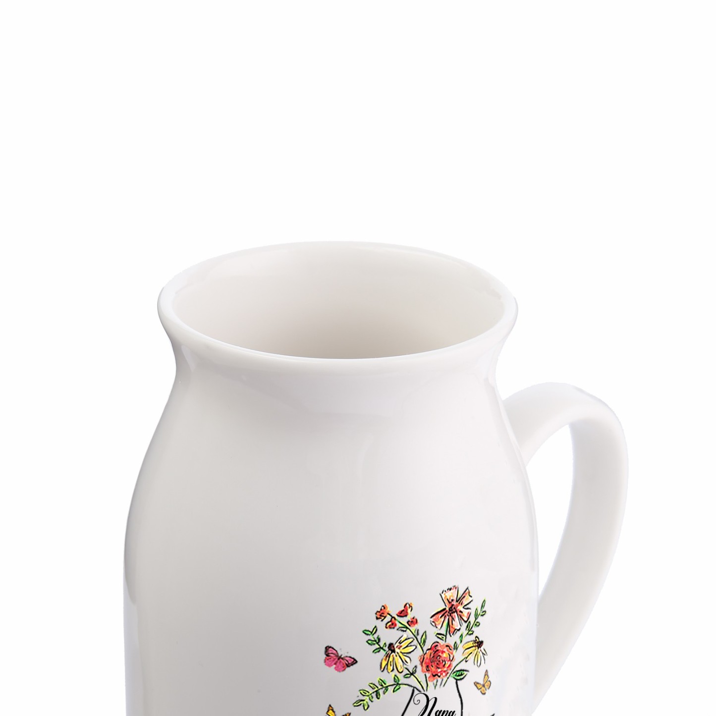 7 Names - Personalized Beautiful Flower Hand Butterfly Style Ceramic Vase with Customizable Names As a Mother's Day Gift For Grandma/Mom