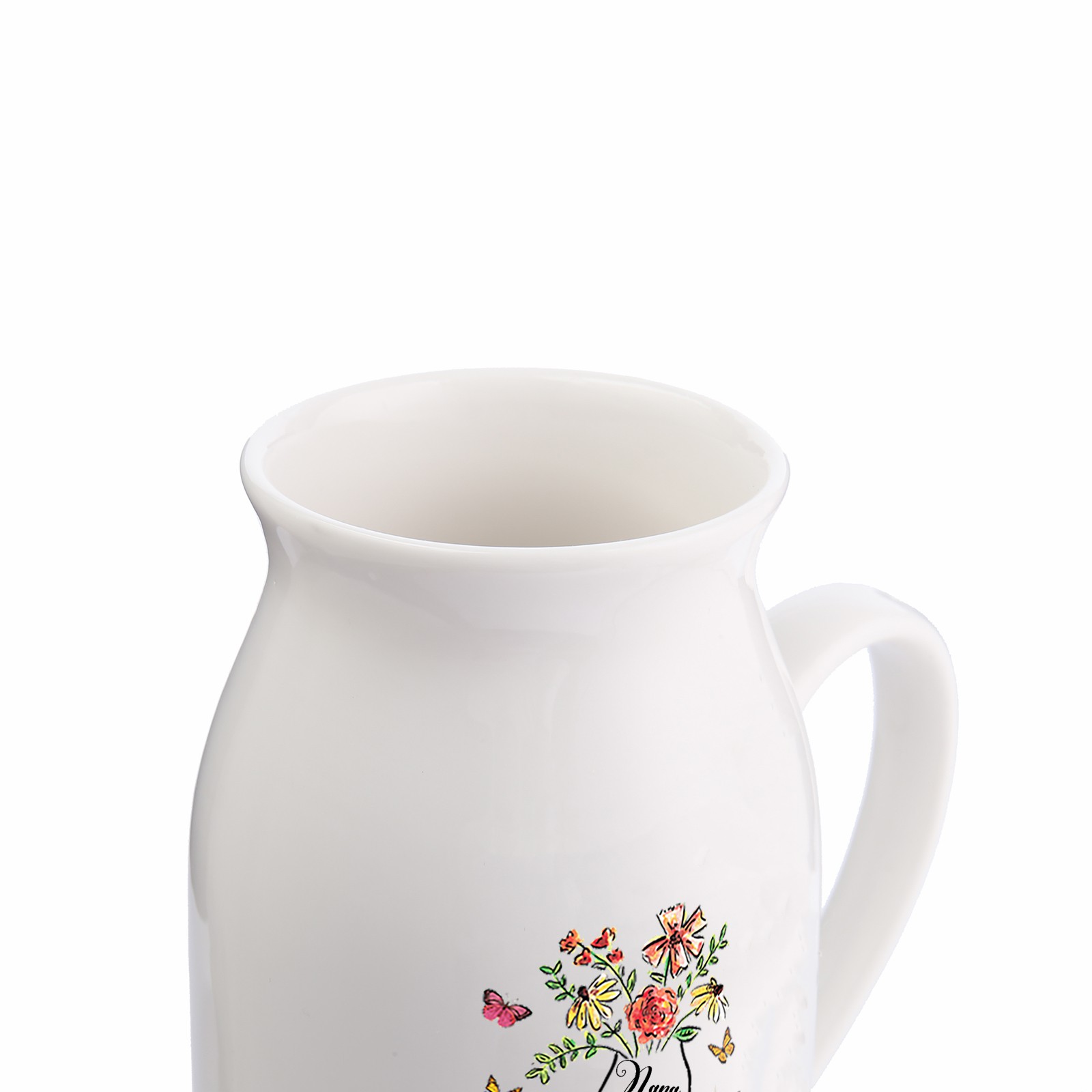 8 Names - Personalized Beautiful Flower Hand Butterfly Style Ceramic Vase with Customizable Names As a Mother's Day Gift For Grandma/Mom