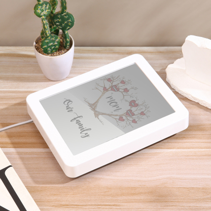 3 Names - Personalized Home Mirror Photo Frame Night Light Insert/Rechargeable Custom Text LED Night Light Gift for Mom