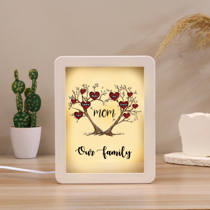 5 Names - Personalized Home Mirror Photo Frame Night Light Insert/Rech