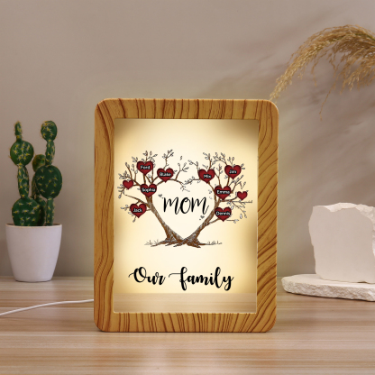 8 Names - Personalized Home Mirror Photo Frame Night Light Insert/Rech