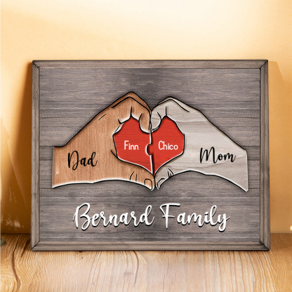 Jessemade UK 2 Names - Personalized Love Heart Customized Name and Text Wooden Ornament Father's Day Gift for Dad 21.99 t1-n2