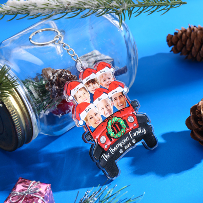 Personalised Acrylic Pendant Custom 6 Names & 6 Photos & 1 Text & 1 Year Christmas Pendant for Family | Jessmade