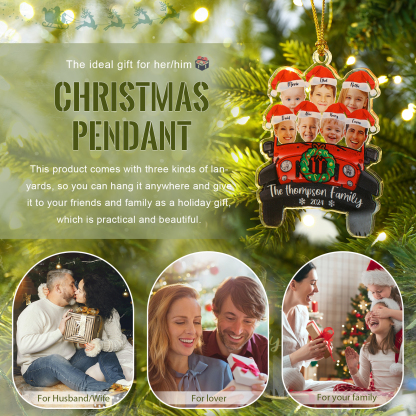 Personalised Acrylic Pendant Custom 7 Names & 7 Photos & 1 Text & 1 Year Christmas Pendant for Family | Jessmade