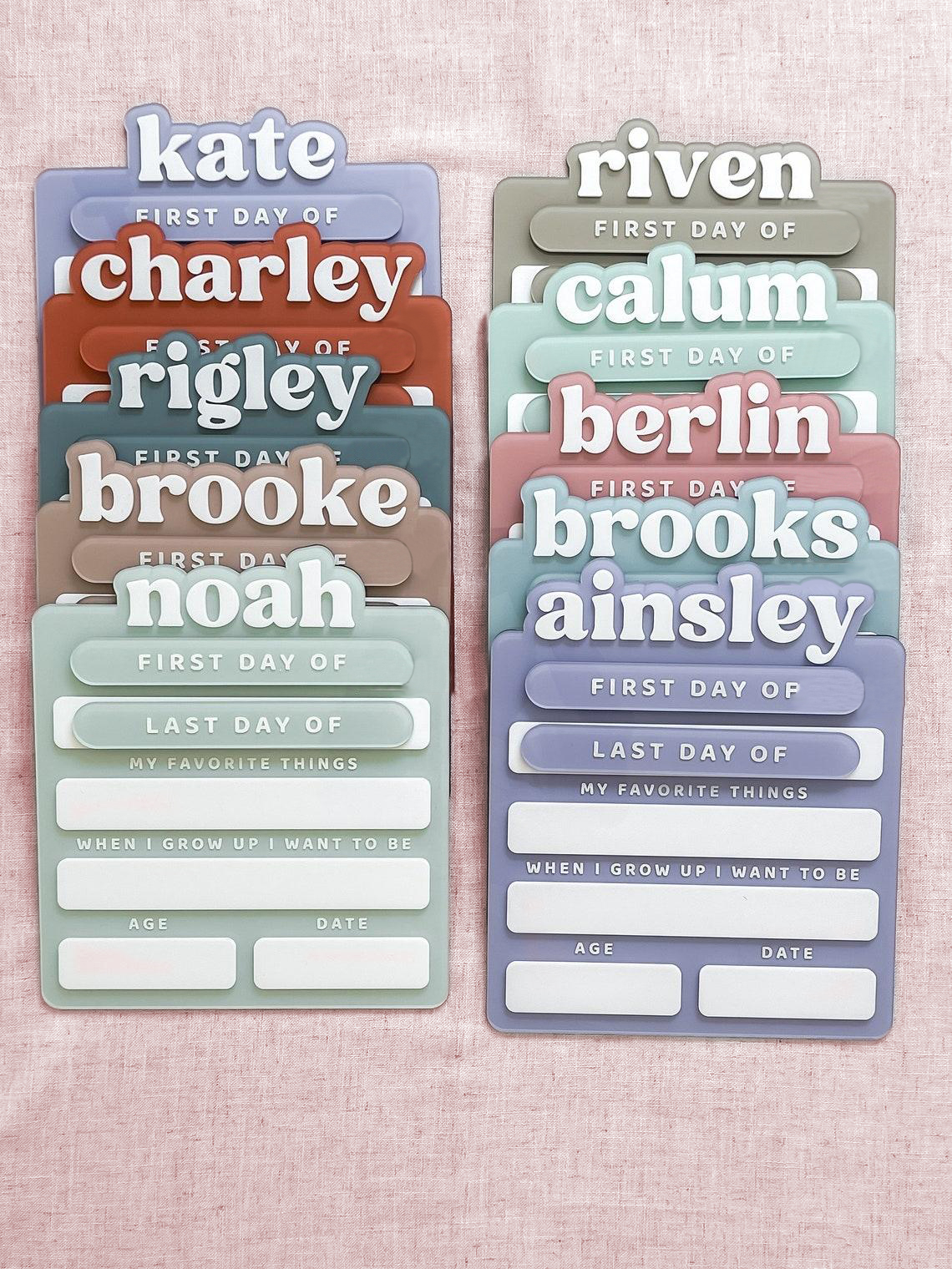 Personalized Name First Day Of School Sign, Custom Name And Text Acrylic Plaque Back To School Gift For Kids