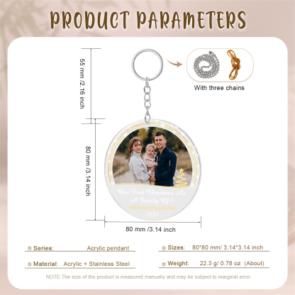 Personalised Christmas Gift Customized Photo & Text & Year Acrylic Hanging Ornaments Gifts for Family | Jessmade