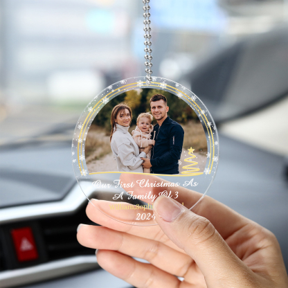 Personalised Christmas Gift Customized Photo & Text & Year Acrylic Hanging Ornaments Gifts for Family | Jessmade