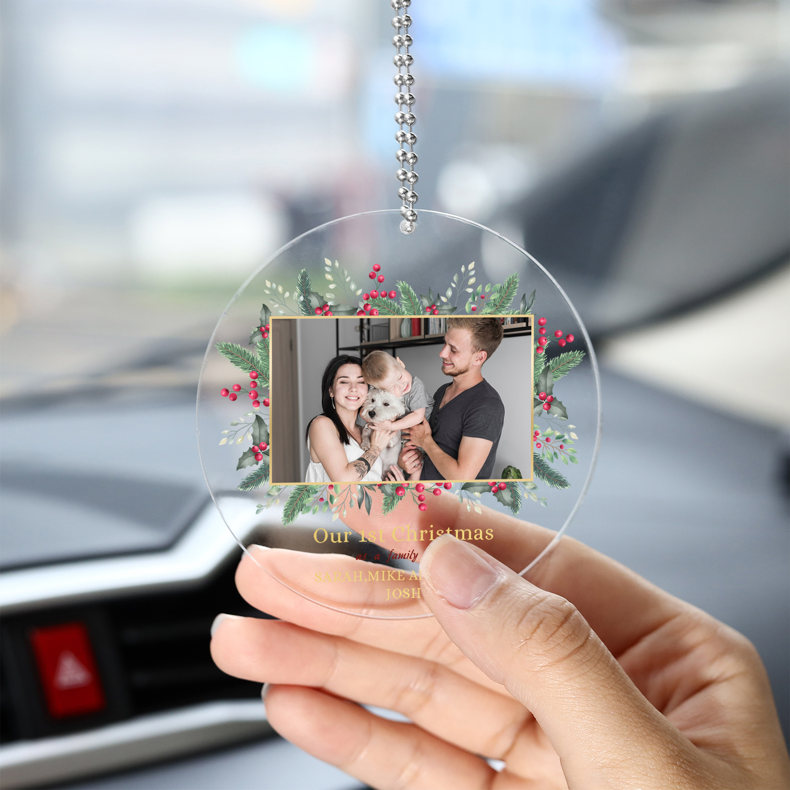 Personalised Christmas Gift Customized Photo & Text Acrylic Hanging Ornaments Gifts for Family | Jessmade