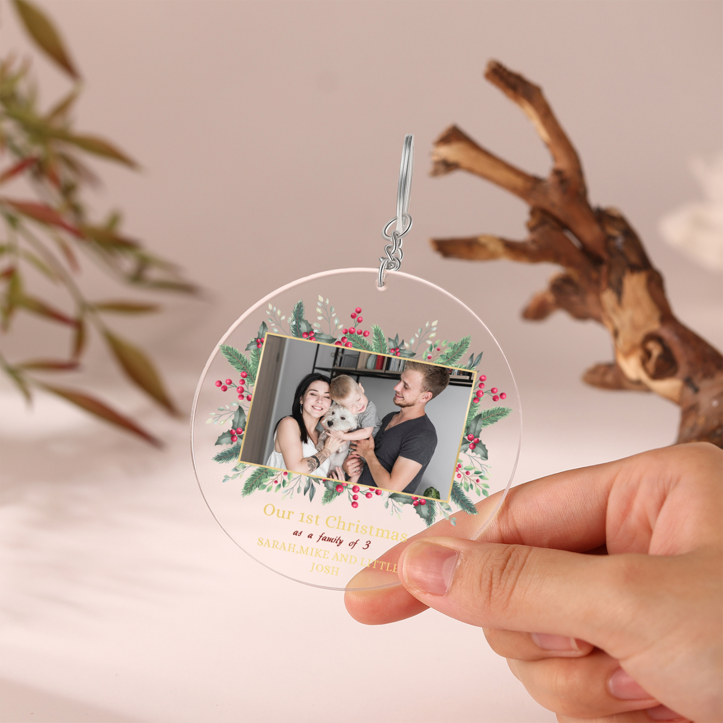 Personalised Christmas Gift Customized Photo & Text Acrylic Hanging Ornaments Gifts for Family | Jessmade