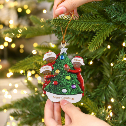 Personalized Christmas Tree Ornament with Custom 3 Names & 1 Text - Festive Holiday Decoration for Family | Jessmade