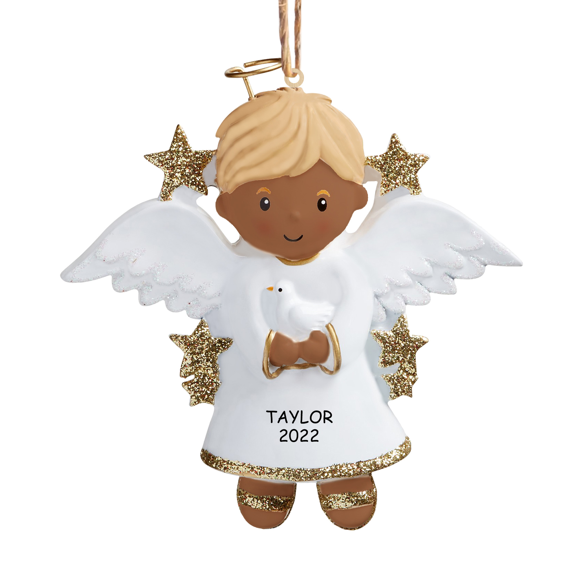 Personalised Angel Christmas Ornament Customized 1 Name and Year Boy/Girl Ornament for Children | Jessmade