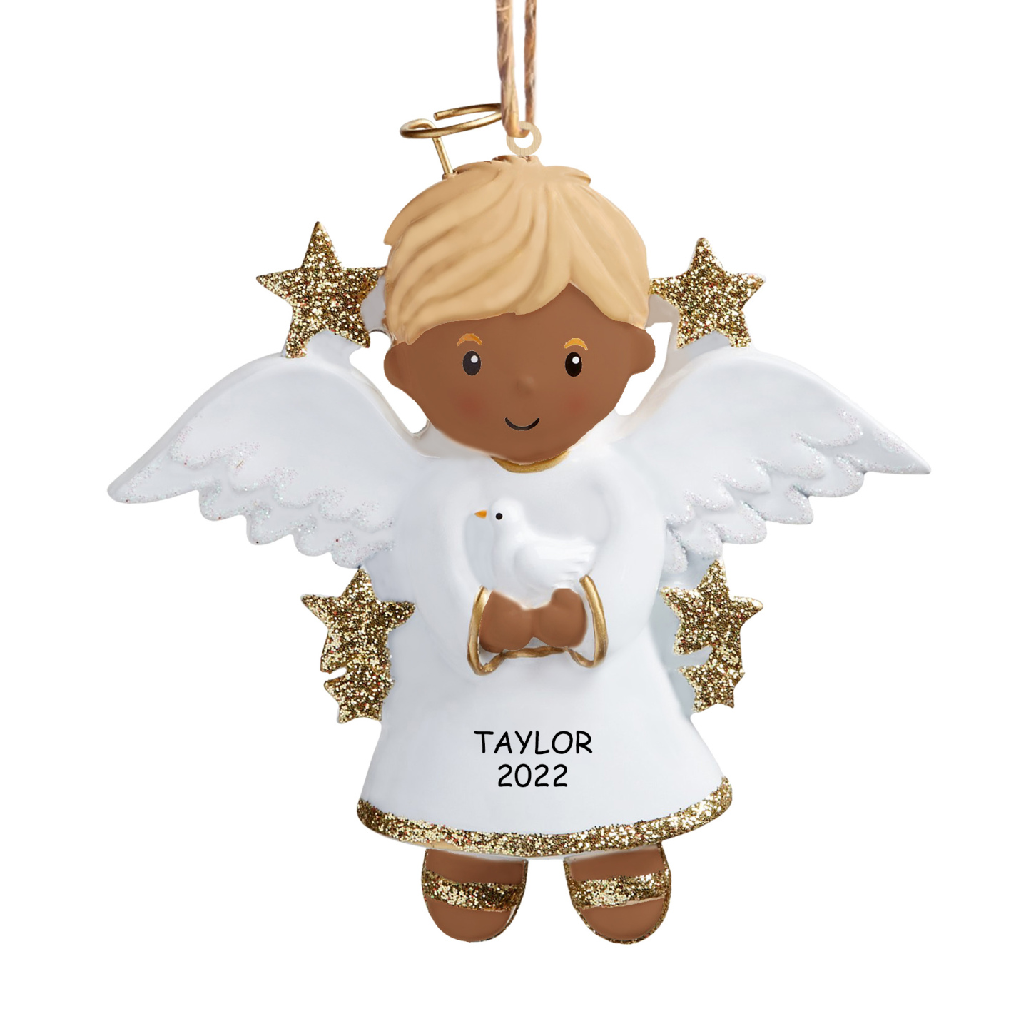 Personalised Angel Christmas Ornament Customized 1 Name and Year Boy/Girl Ornament for Children | Jessmade