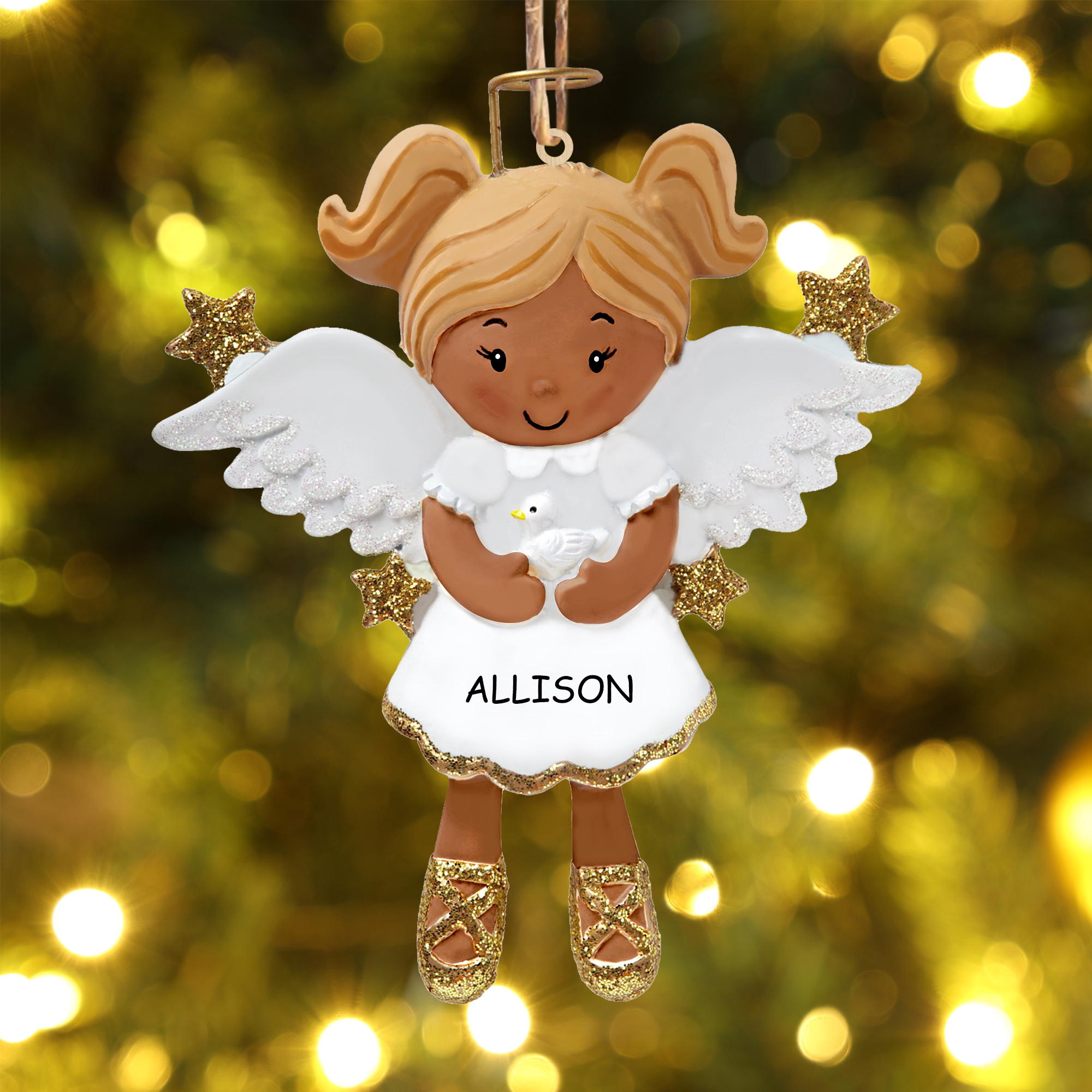 Personalised Angel Christmas Ornament Customized 1 Name and Year Boy/Girl Ornament for Children | Jessmade