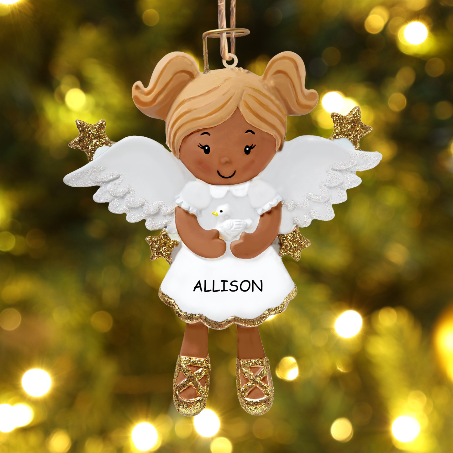 Personalised Angel Christmas Ornament Customized 1 Name and Year Boy/Girl Ornament for Children | Jessmade