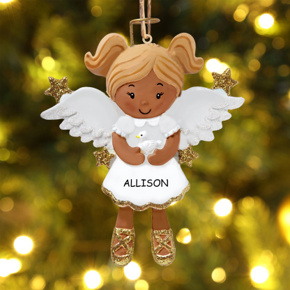 Personalised Angel Christmas Ornament Customized 1 Name and Year Boy/Girl Ornament for Children | Jessmade