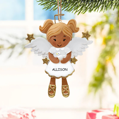 Personalised Angel Christmas Ornament Customized 1 Name and Year Boy/Girl Ornament for Children | Jessmade