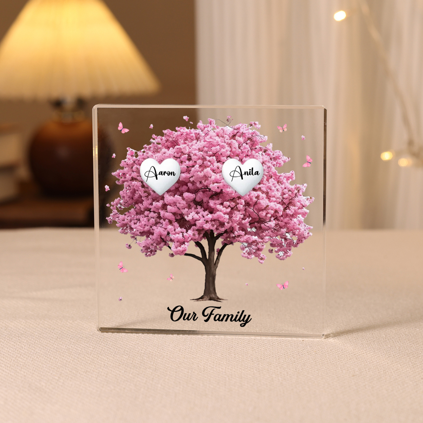 Personalized Family Tree Acrylic Ornaments Customize 6 Names Decorations for Family | Jessmade
