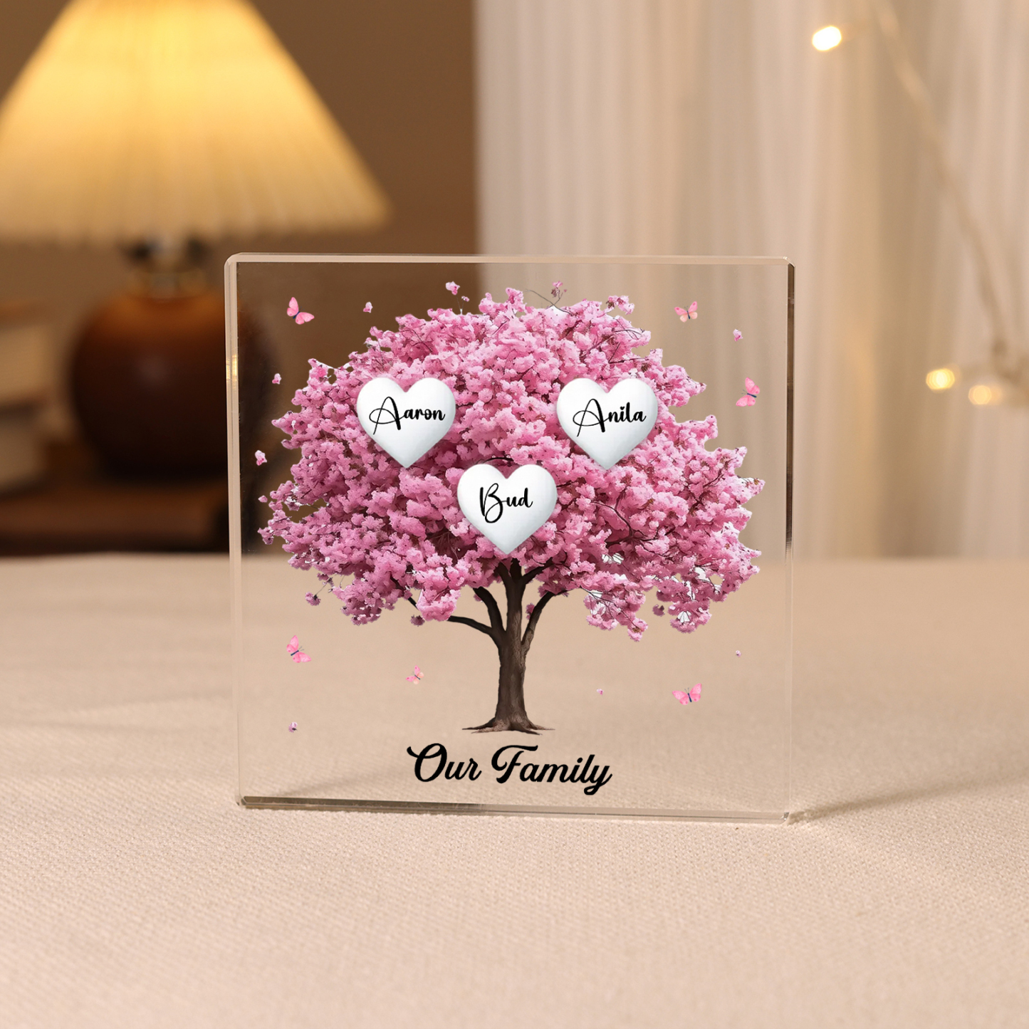 Personalized Family Tree Acrylic Ornaments Customize 6 Names Decorations for Family | Jessmade