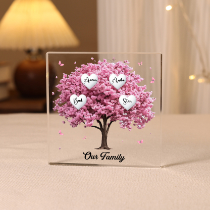 Personalized Family Tree Acrylic Ornaments Customize 6 Names Decorations for Family | Jessmade