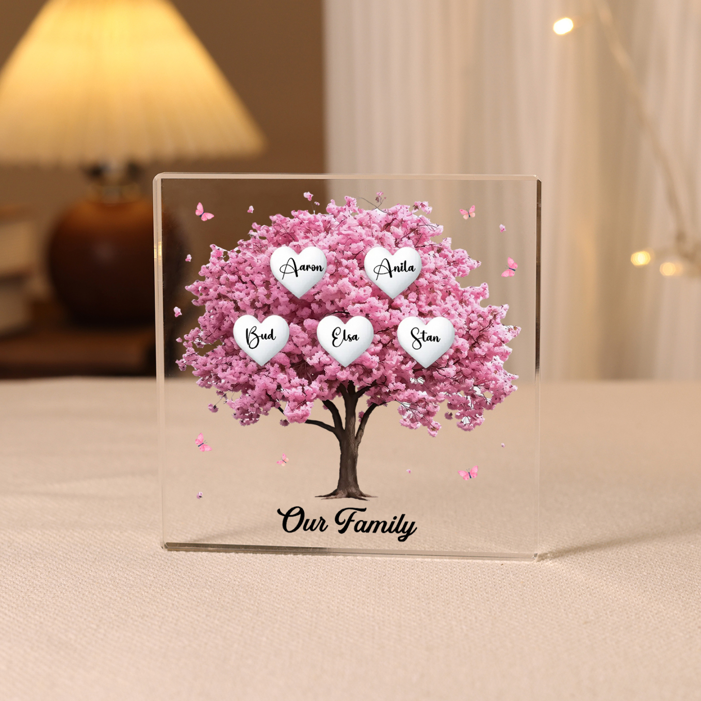 Personalized Family Tree Acrylic Ornaments Customize 6 Names Decorations for Family | Jessmade