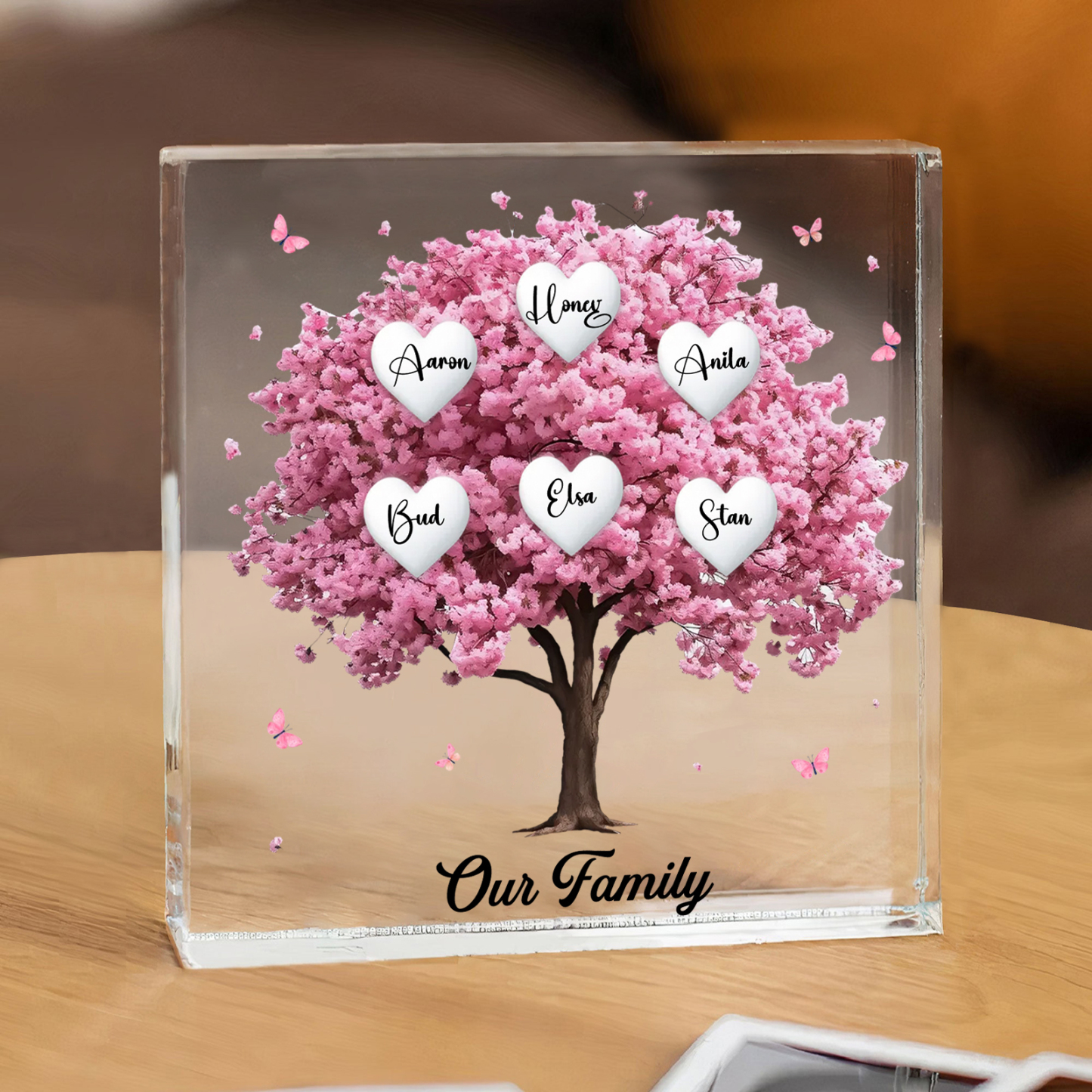 Personalised Family Tree Acrylic Ornaments Customize 6 Names Decorations for Family | Jessmade