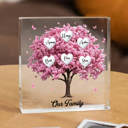 Personalised Family Tree Acrylic Ornaments Customize 6 Names Decorations for Family | Jessmade