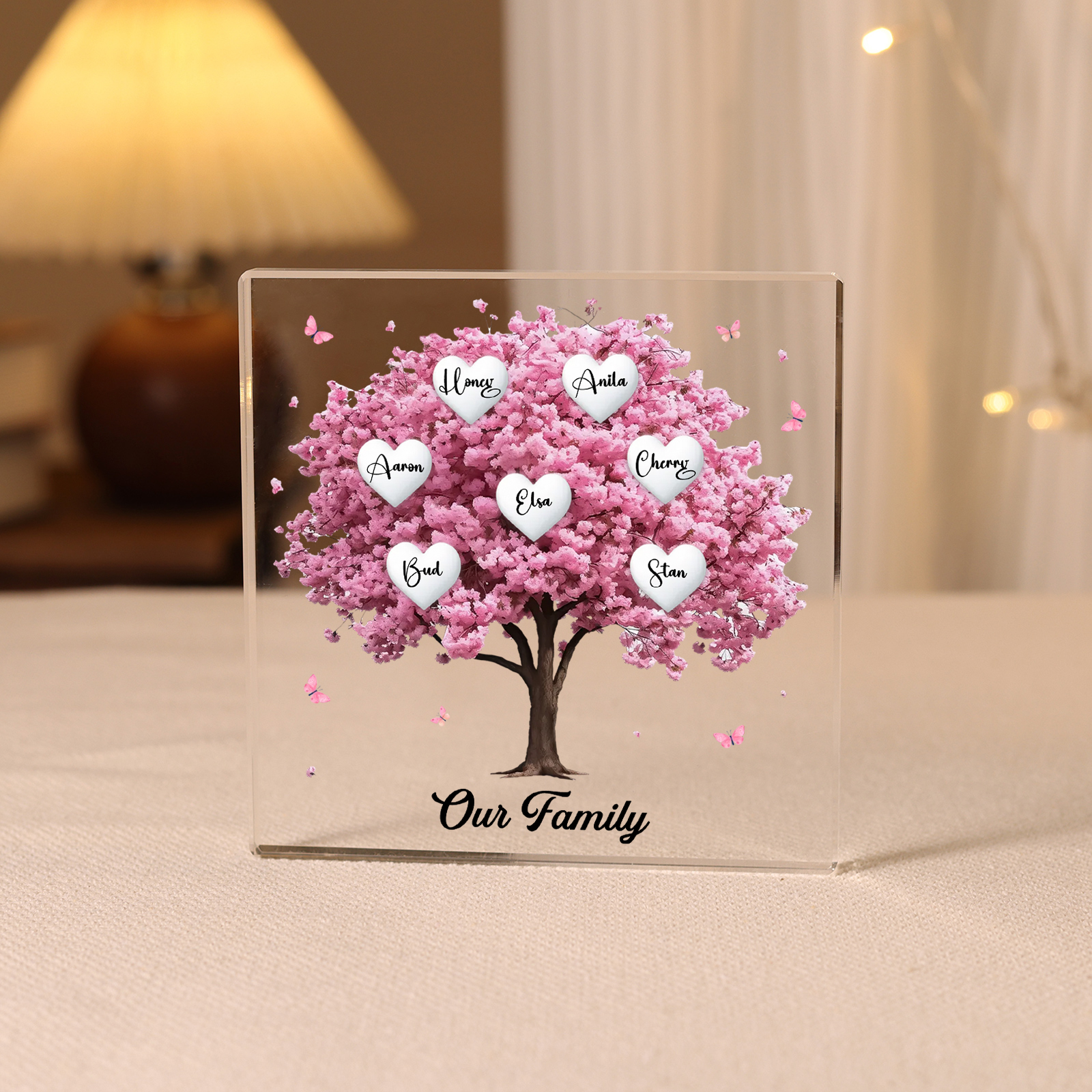 Personalized Family Tree Acrylic Ornaments Customize 6 Names Decorations for Family | Jessmade