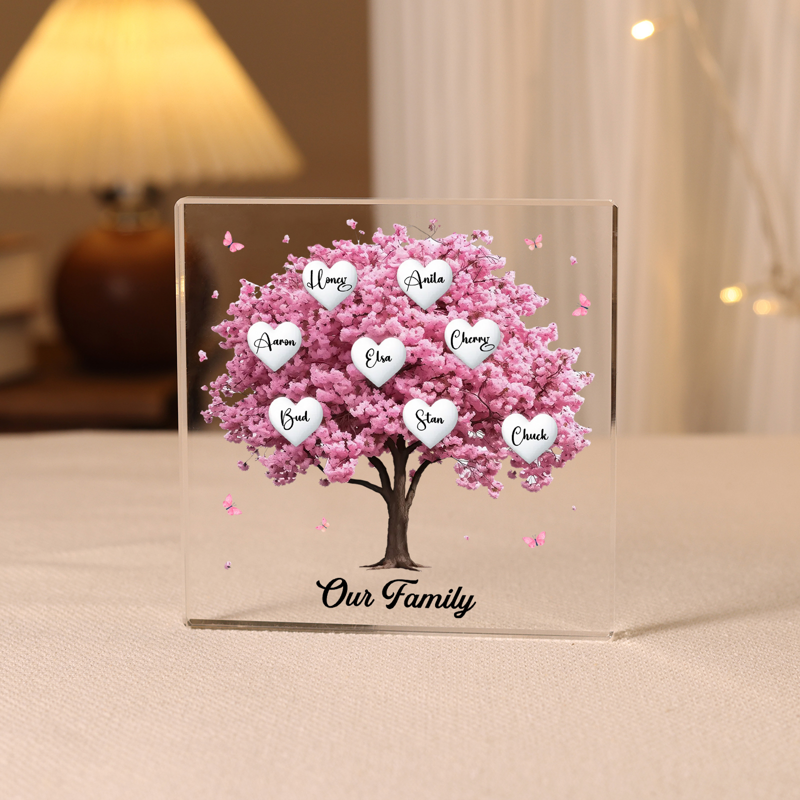 Personalized Family Tree Acrylic Ornaments Customize 6 Names Decorations for Family | Jessmade