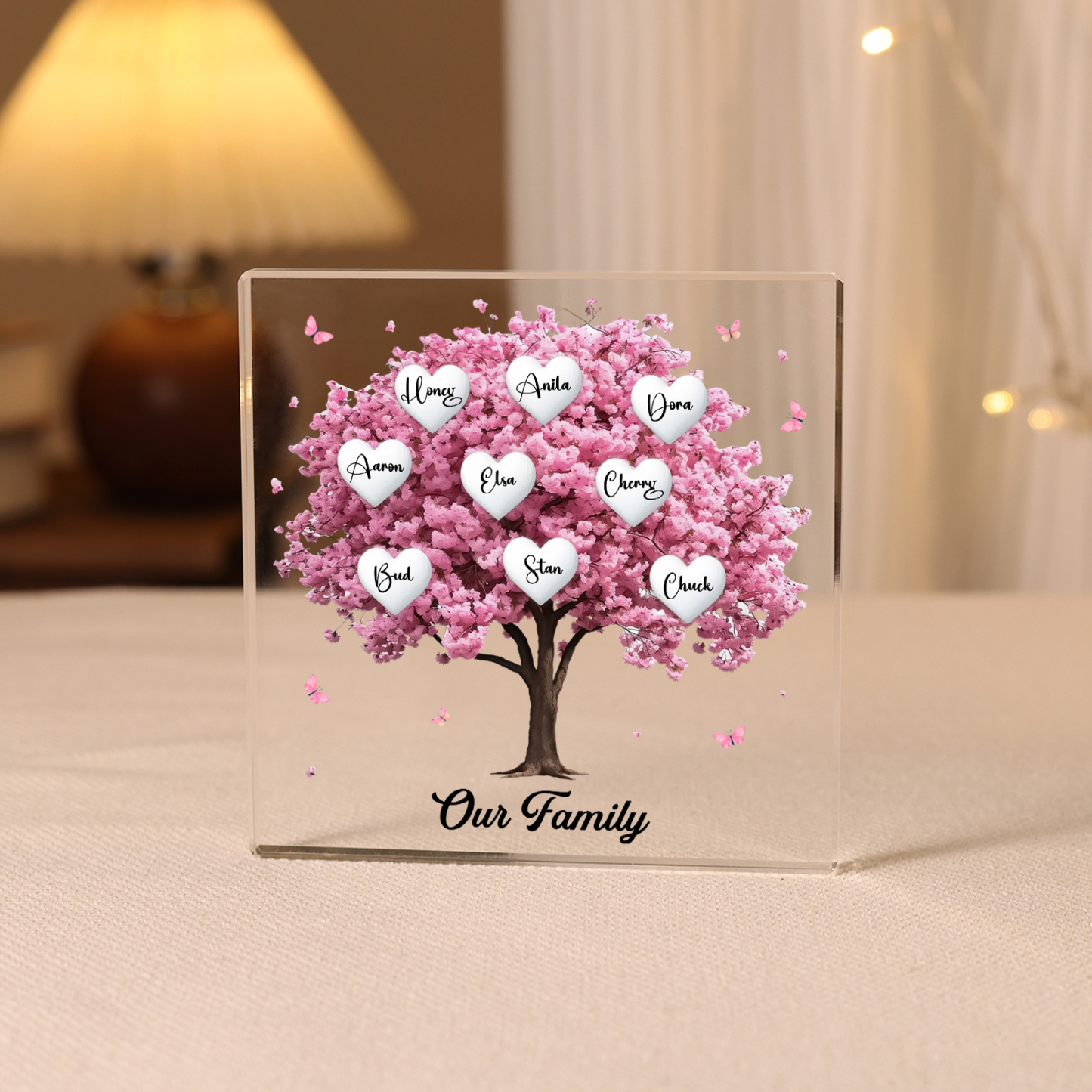 Personalized Family Tree Acrylic Ornaments Customize 6 Names Decorations for Family | Jessmade