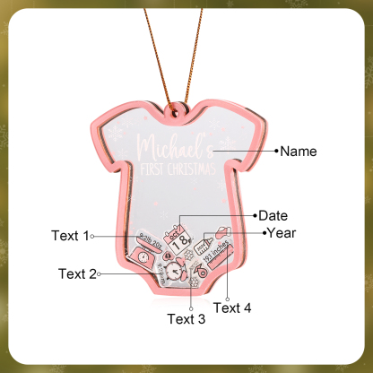 Personalised Baby's First Christmas Ornament - Custom 4 texts & 1 Name & 1 Date & 1 Year Keepsake | Jessemade