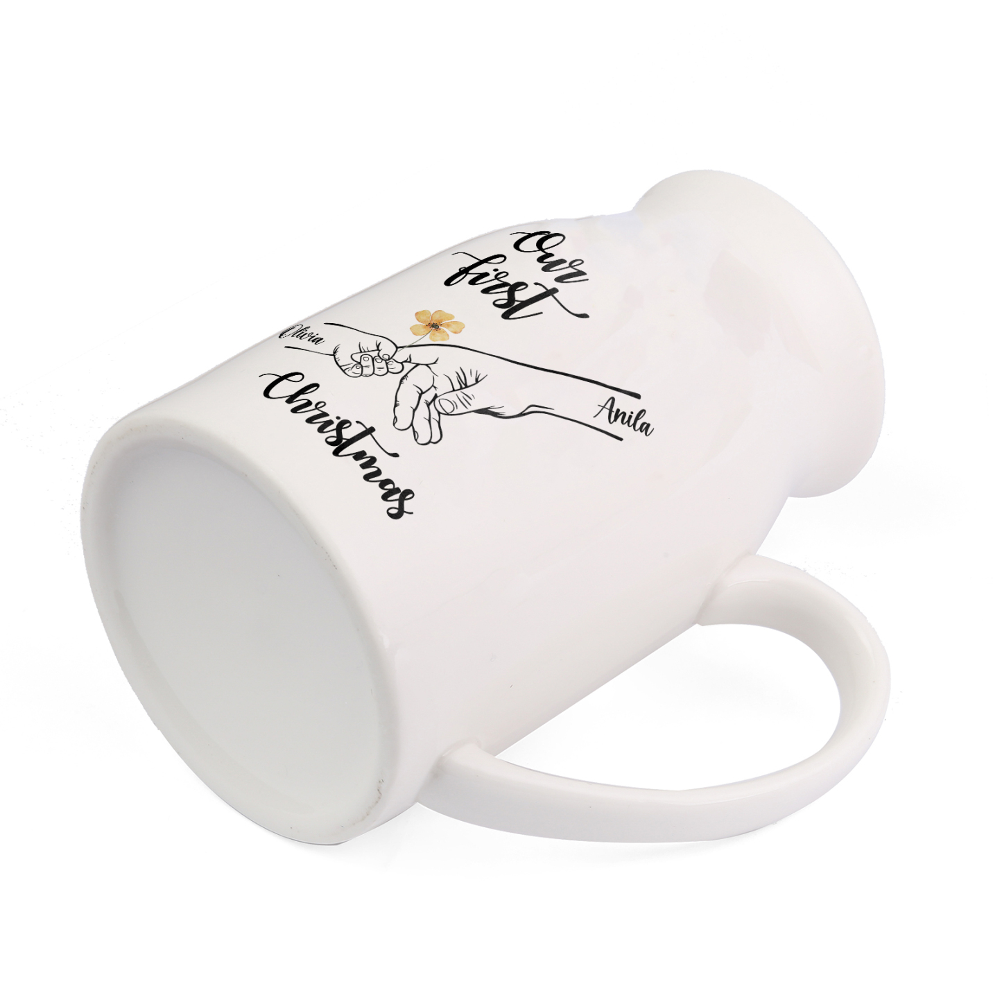 Personalized Ceramic Vase Custom 2 Names First Christmas Anniversary Gift for Her | Jessmade