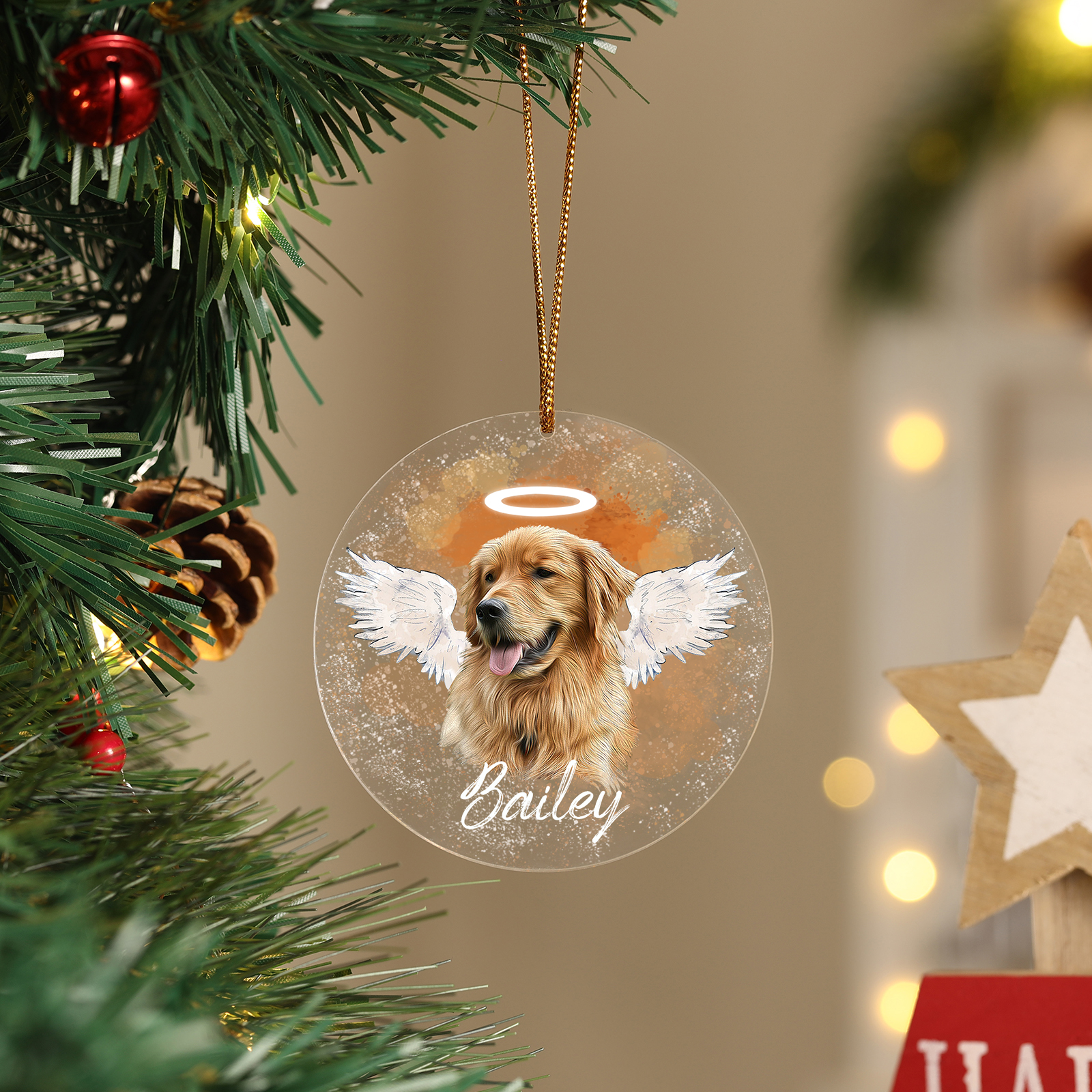 Personalized Memorial Ornament with Pet's Photo – Gift for Pet Lovers – "Forever in My Heart" | Jessmade