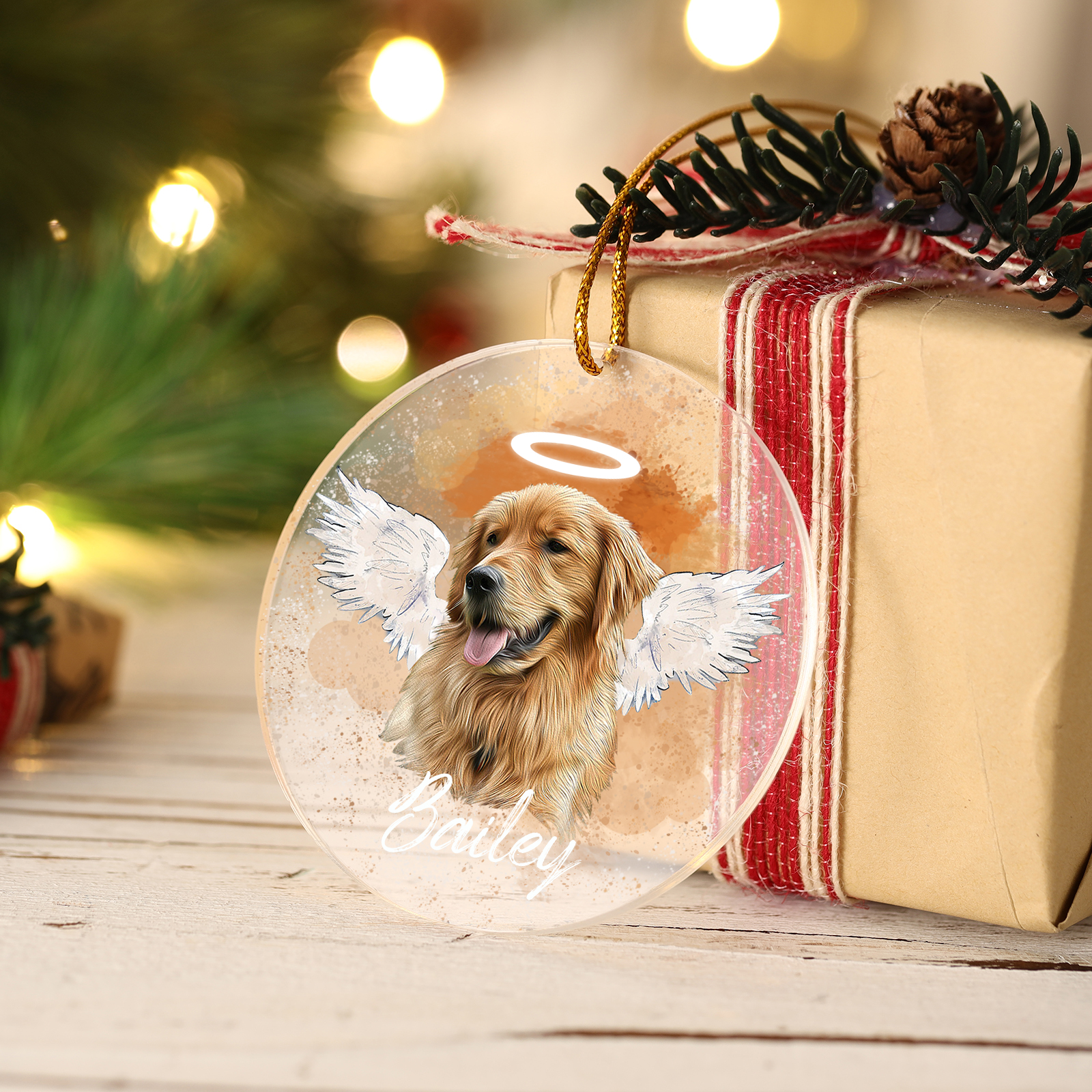 Personalized Memorial Ornament with Pet's Photo – Gift for Pet Lovers – "Forever in My Heart" | Jessmade