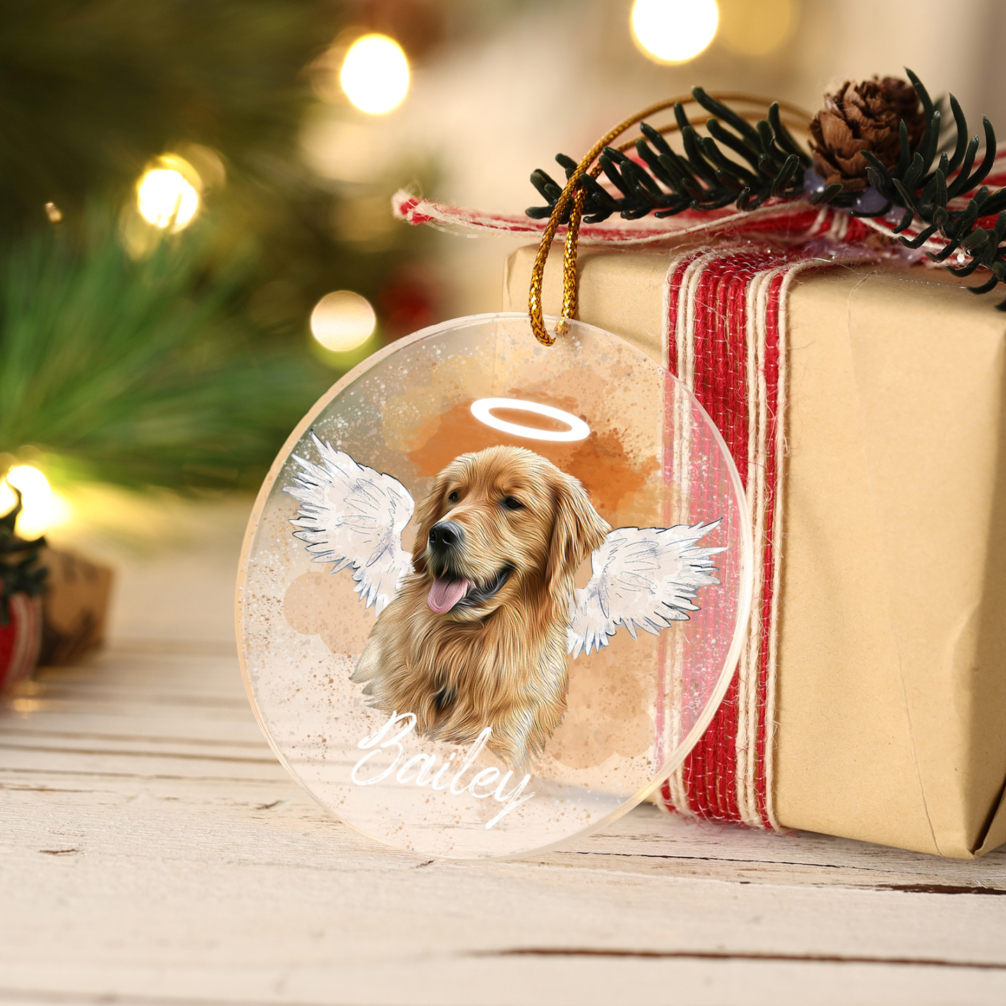 Personalized Memorial Ornament with Pet's Photo – Gift for Pet Lovers – "Forever in My Heart" | Jessmade