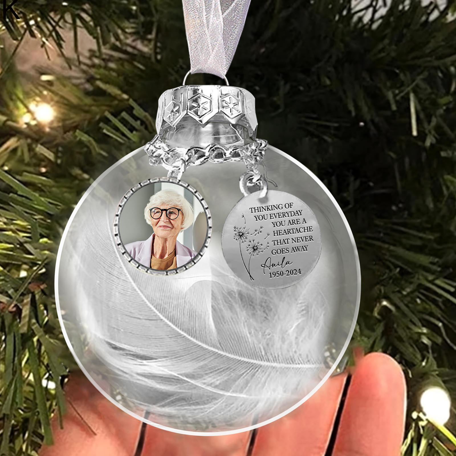 Personalized Memorial Ornament – Custom Photo & Name & Date for Honoring Loved Ones | Jessmade