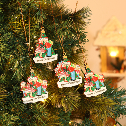 Personalised Wooden Family Christmas Ornament with Custom 2-5 Names Christmas Gift for Family | Jessemade