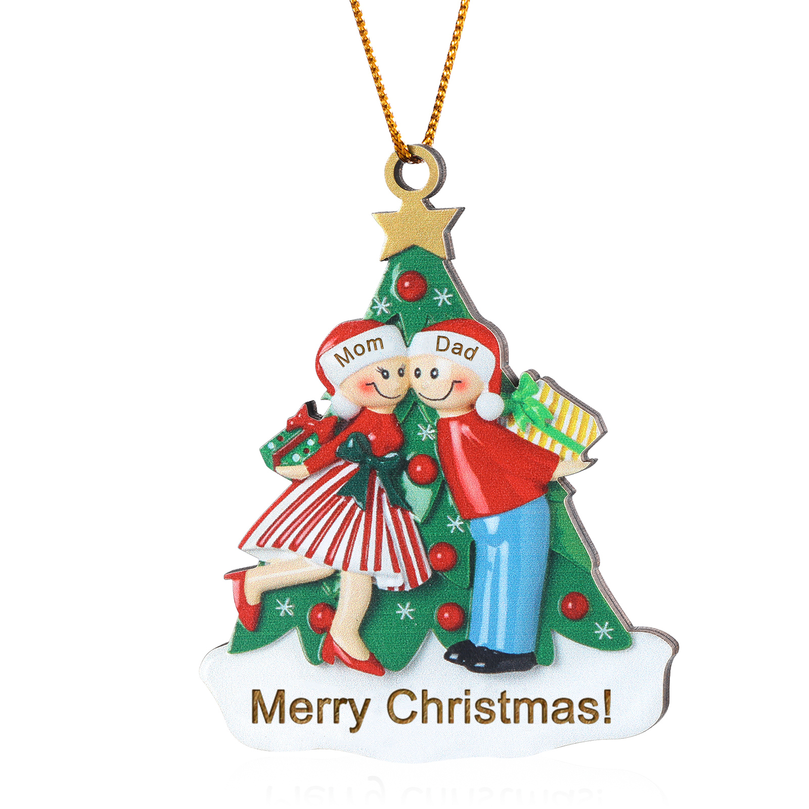 Personalised Wooden Family Christmas Ornament with Custom 2-5 Names Christmas Gift for Family | Jessemade